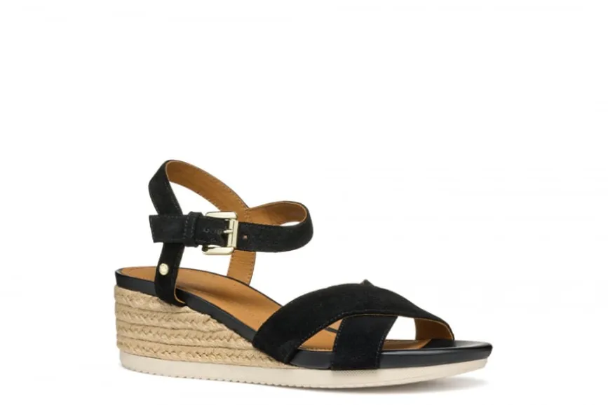 Sandales compensées noir GEOX