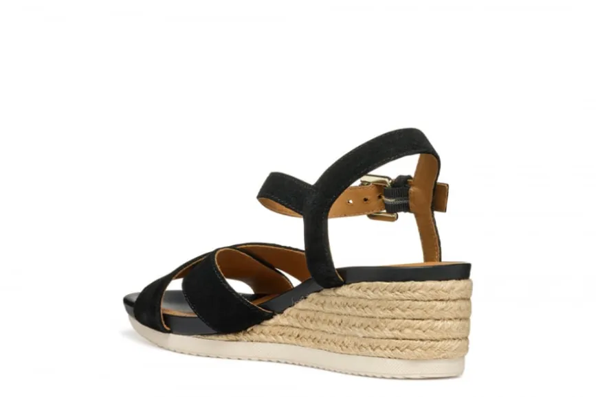 Sandales compensées noir GEOX