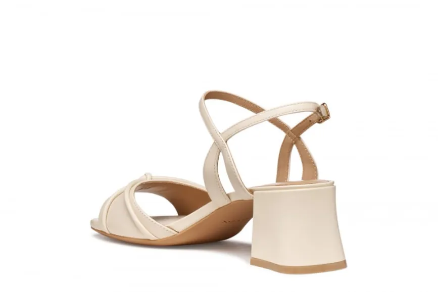 Sandales talon cuir écru GEOX