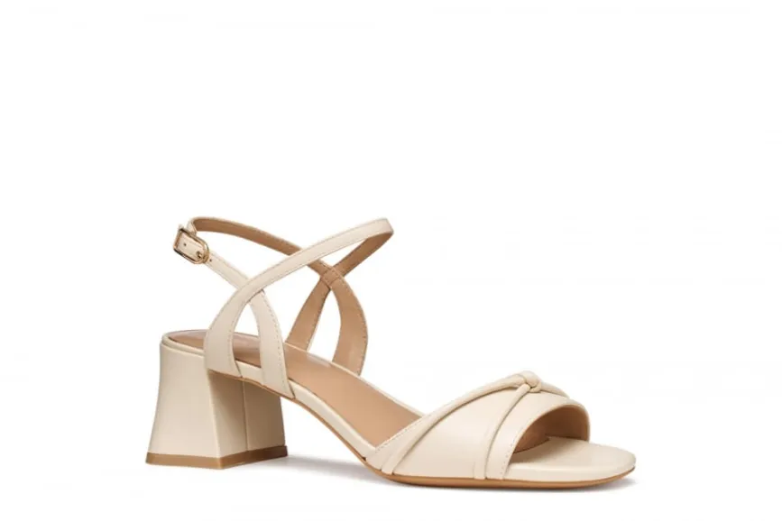 Sandales talon cuir écru GEOX