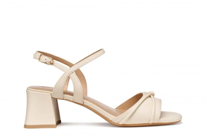 Sandales talon cuir écru GEOX