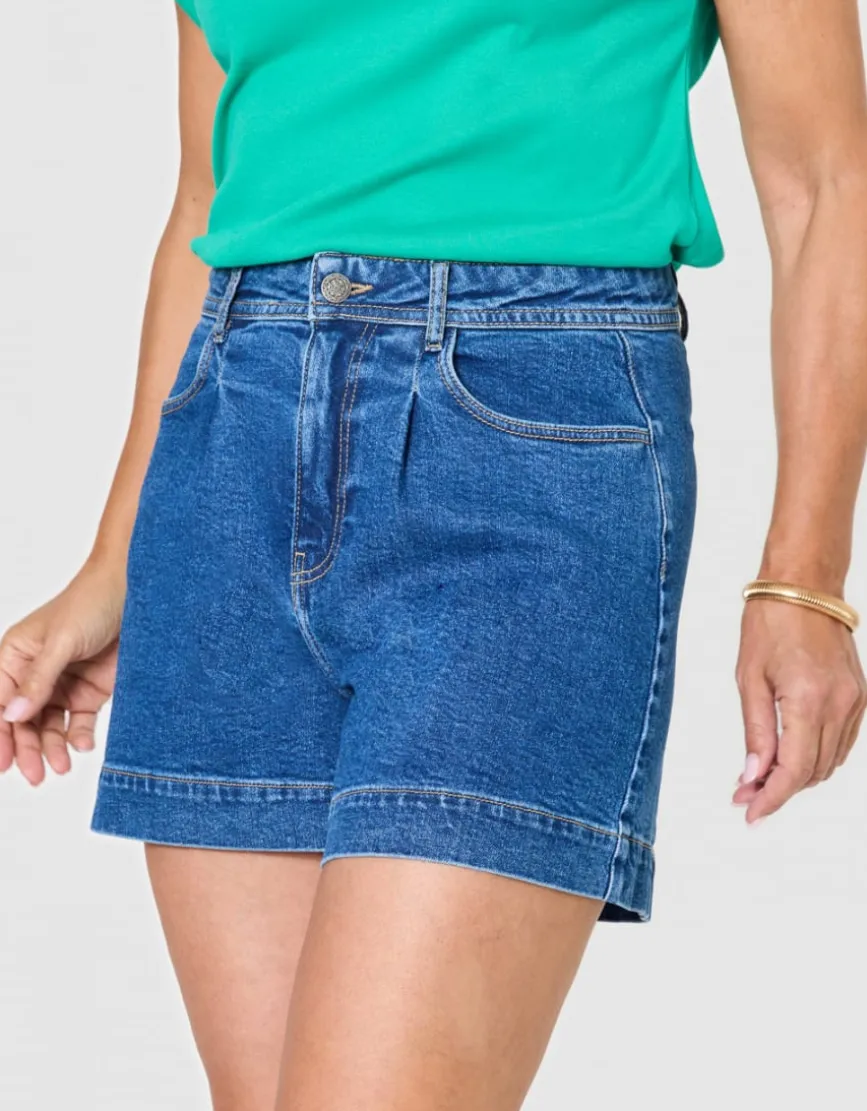 Short jean coton bleu