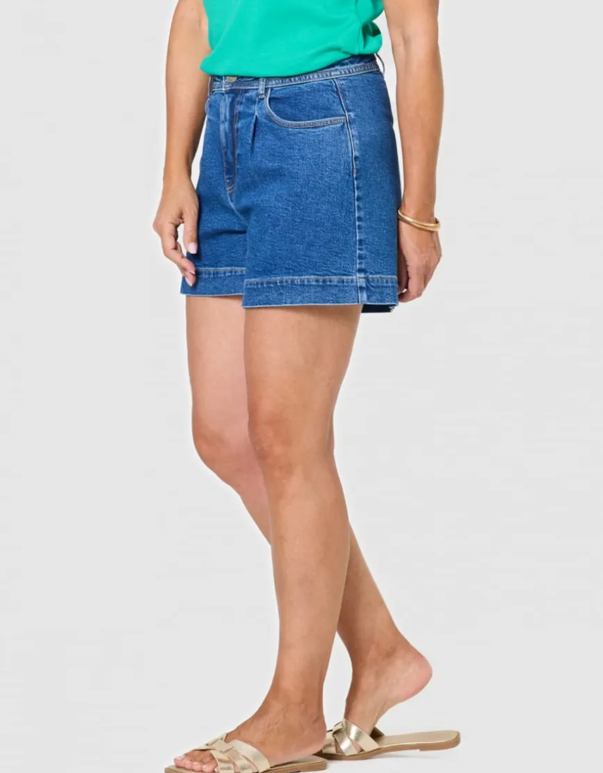 Short jean coton bleu