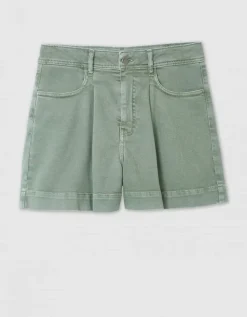 Short jean coton kaki