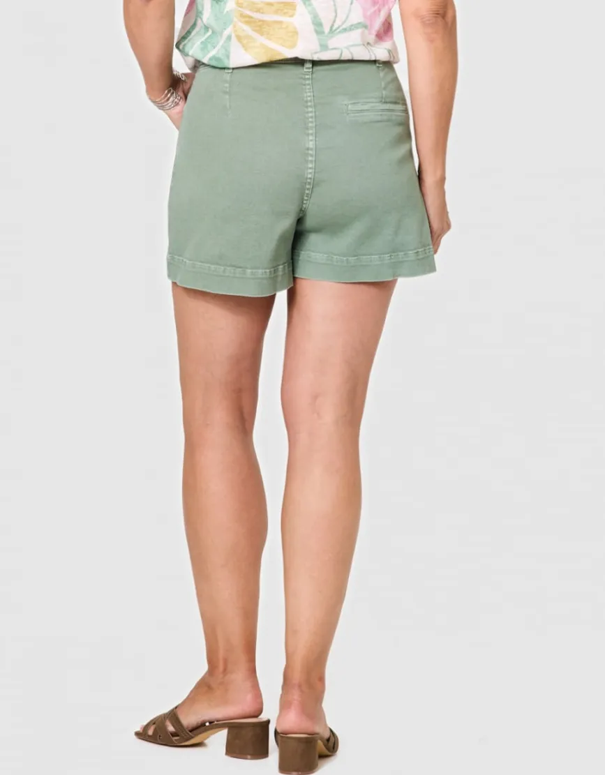 Short jean coton kaki