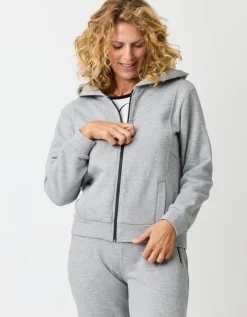 Sweat zippé capuche gris