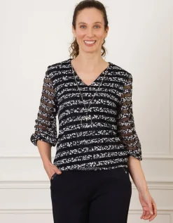 Top chic dentelle marine