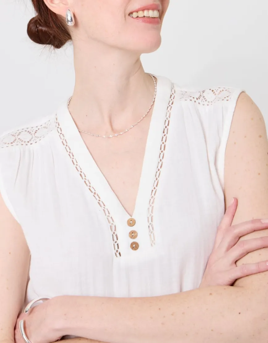 Top sans manches blanc