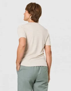 T-shirt ajouré beige