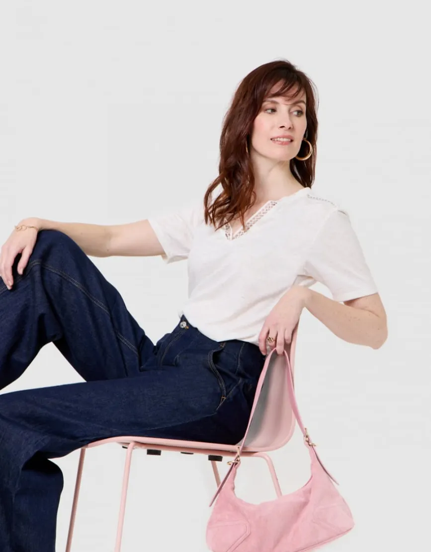 T-shirt ajouré blanc