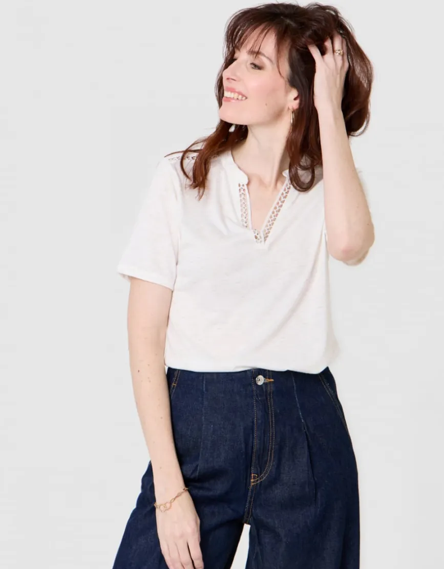 T-shirt ajouré blanc