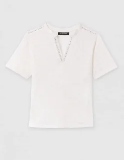 T-shirt ajouré blanc