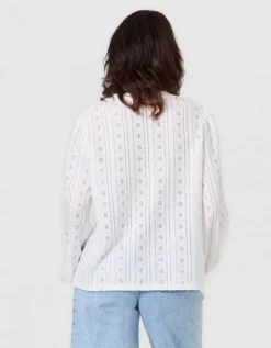 T-shirt ajouré écru