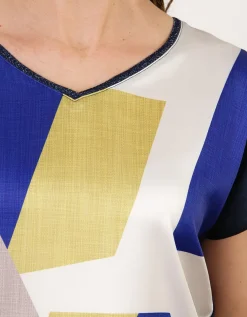 T-shirt bi matière motif