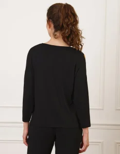 T-shirt bi-matière ocre