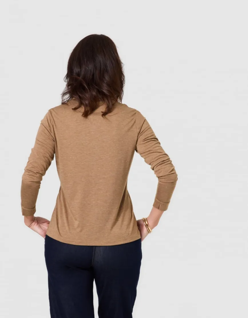 T-shirt boutons beige