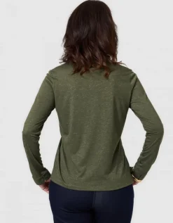 T-shirt boutons vert kaki