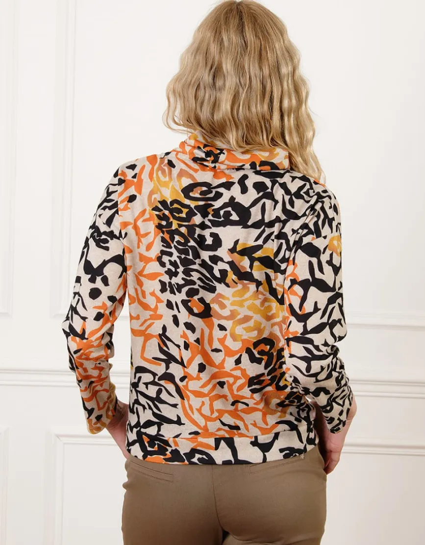 T-shirt chaud beige motif