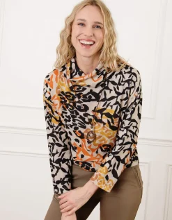 T-shirt chaud beige motif