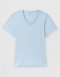 T-shirt coton bleu clair