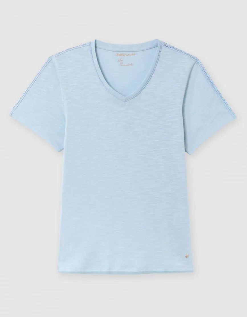 T-shirt coton bleu clair