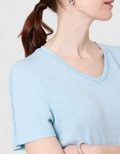 T-shirt coton bleu clair