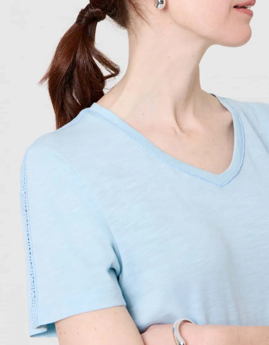 T-shirt coton bleu clair
