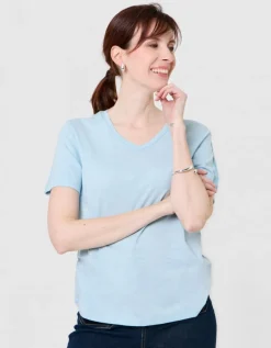 T-shirt coton bleu clair