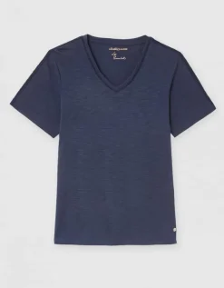 T-shirt coton bleu marine
