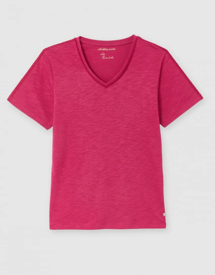 T-shirt coton framboise
