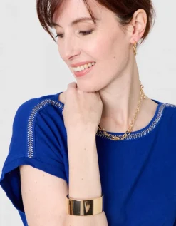T-shirt coton lin bleu