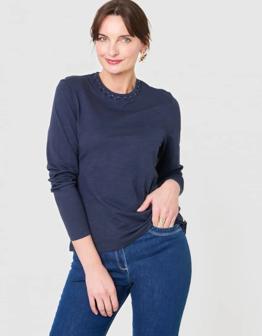 T-shirt coton modal bleu