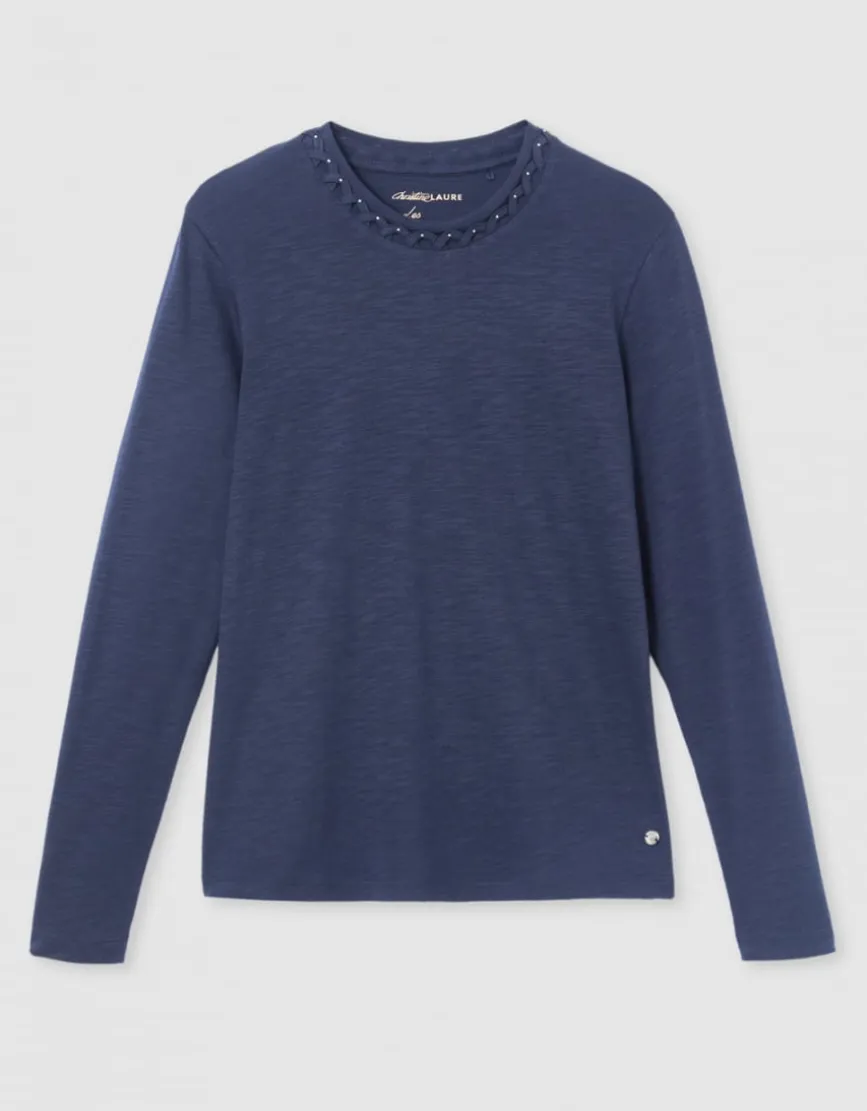 T-shirt coton modal bleu