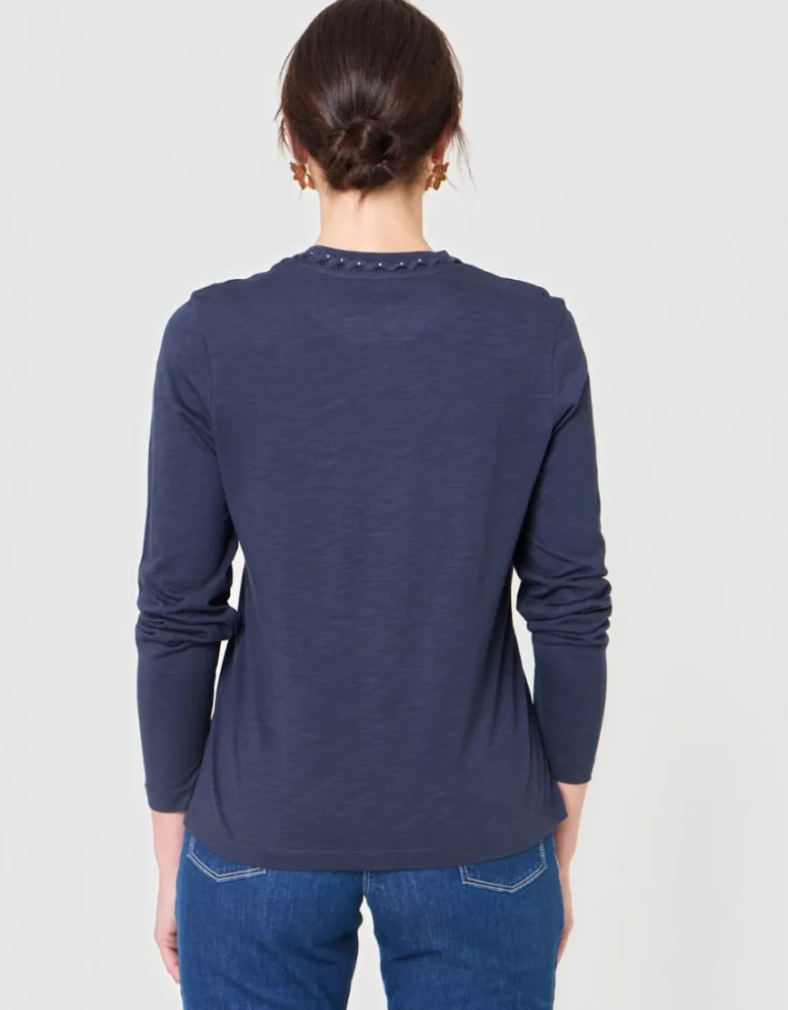T-shirt coton modal bleu
