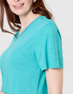 T-shirt coton modal bleu
