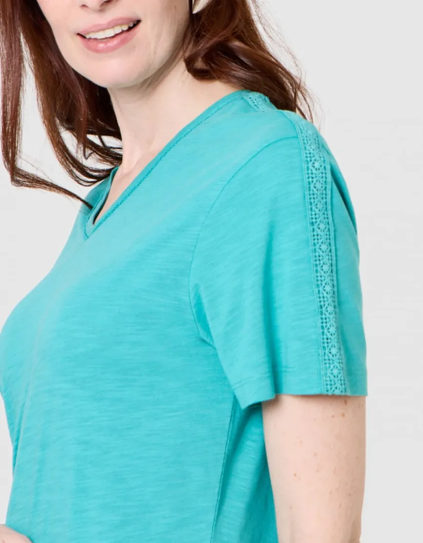 T-shirt coton modal bleu