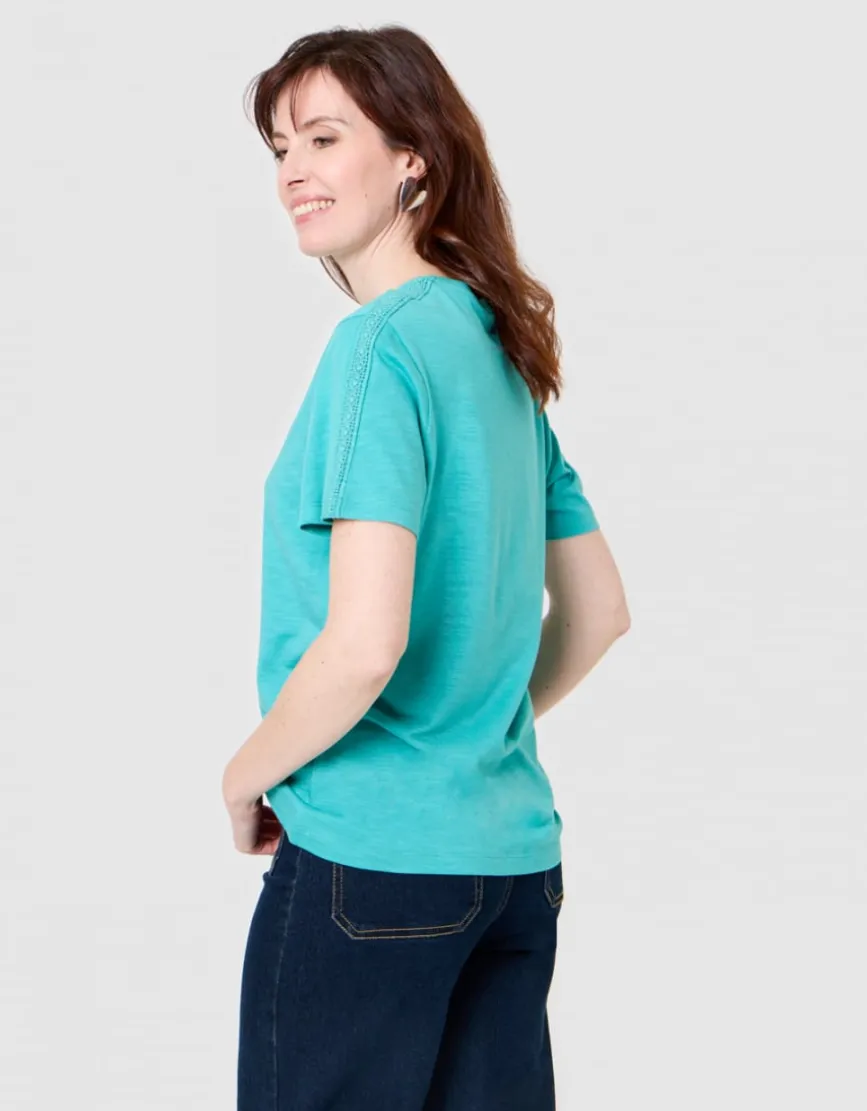 T-shirt coton modal bleu