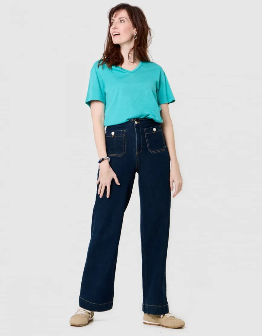 T-shirt coton modal bleu