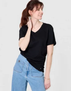 T-shirt coton modal noir