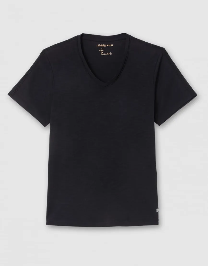 T-shirt coton modal noir