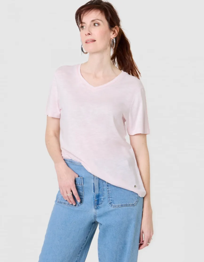 T-shirt coton modal rose
