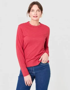 T-shirt coton modal rouge