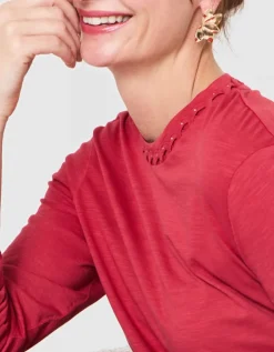 T-shirt coton modal rouge