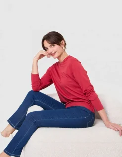 T-shirt coton modal rouge
