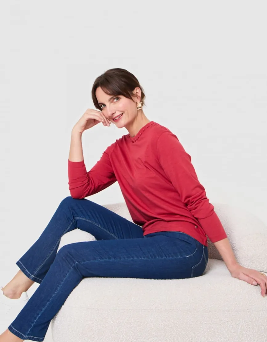 T-shirt coton modal rouge