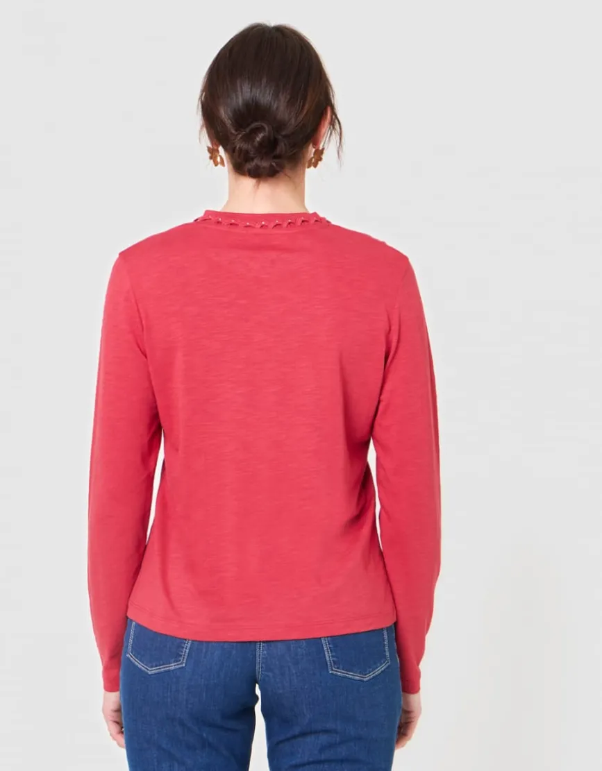 T-shirt coton modal rouge