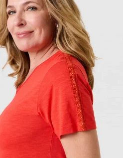T-shirt coton modal rouge