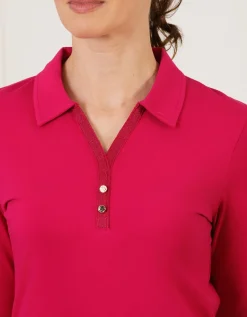 T-shirt coton polo rose