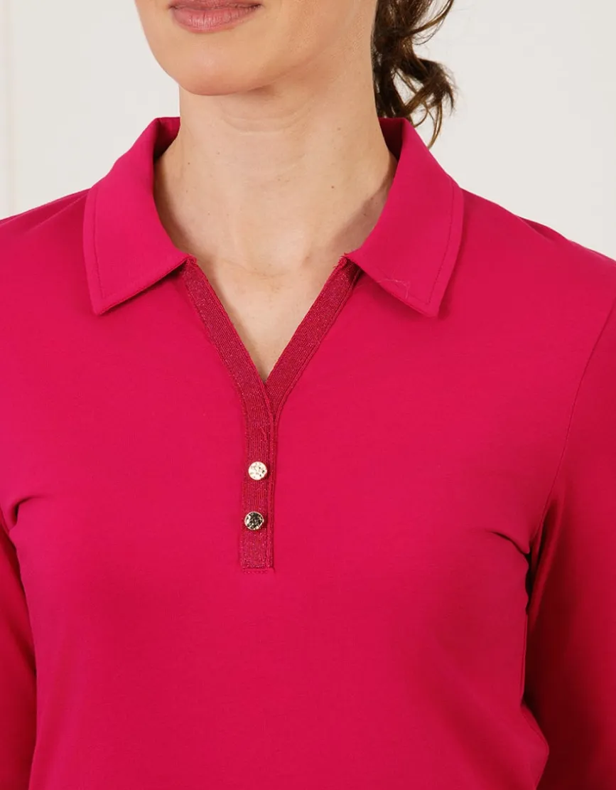 T-shirt coton polo rose