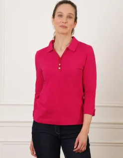 T-shirt coton polo rose
